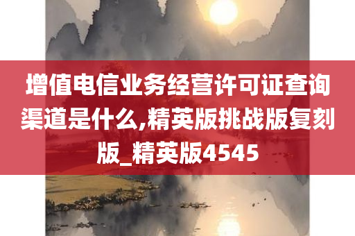 增值电信业务经营许可证查询渠道是什么,精英版挑战版复刻版_精英版4545