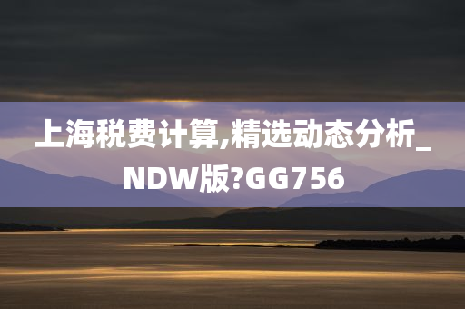 上海税费计算,精选动态分析_NDW版?GG756