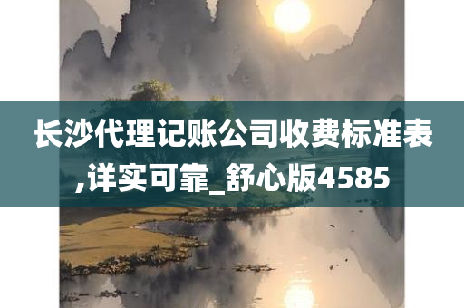 长沙代理记账公司收费标准表,详实可靠_舒心版4585