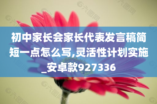 初中家长会家长代表发言稿简短一点怎么写,灵活性计划实施_安卓款927336