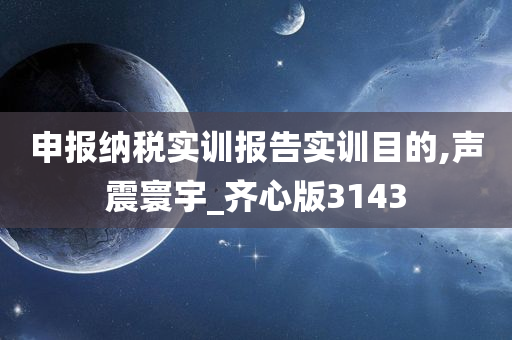 申报纳税实训报告实训目的,声震寰宇_齐心版3143