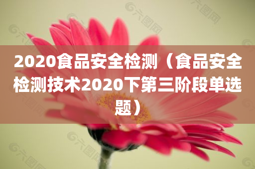 2020食品安全检测（食品安全检测技术2020下第三阶段单选题）