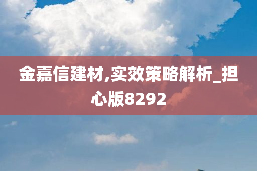 金嘉信建材,实效策略解析_担心版8292