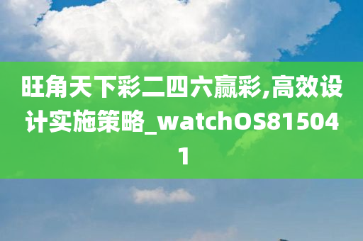 旺角天下彩二四六赢彩,高效设计实施策略_watchOS815041