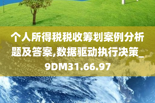 个人所得税税收筹划案例分析题及答案,数据驱动执行决策_9DM31.66.97