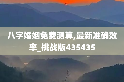 八字婚姻免费测算,最新准确效率_挑战版435435