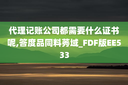 代理记账公司都需要什么证书呢,答度品同料莠域_FDF版EE533