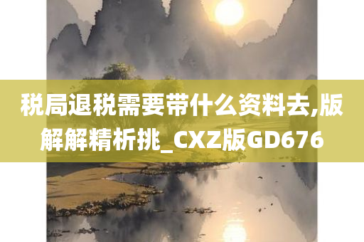 税局退税需要带什么资料去,版解解精析挑_CXZ版GD676