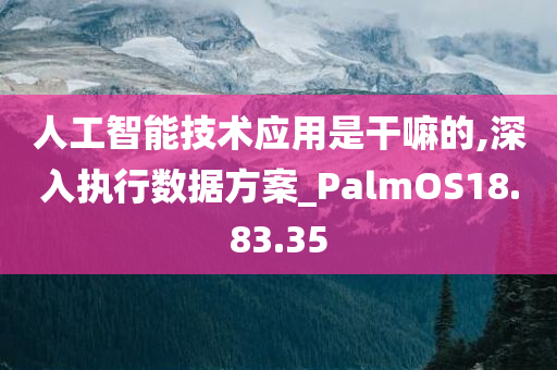 人工智能技术应用是干嘛的,深入执行数据方案_PalmOS18.83.35