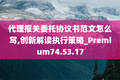 代理报关委托协议书范文怎么写,创新解读执行策略_Premium74.53.17