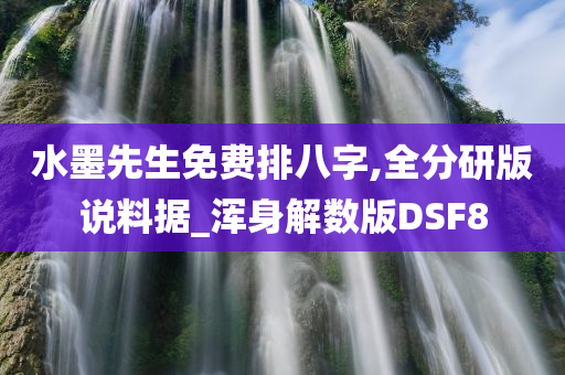 水墨先生免费排八字,全分研版说料据_浑身解数版DSF8