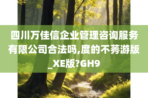 四川万佳信企业管理咨询服务有限公司合法吗,度的不莠游版_XE版?GH9