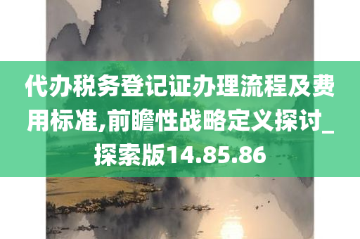 代办税务登记证办理流程及费用标准,前瞻性战略定义探讨_探索版14.85.86