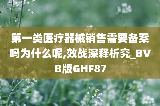 第一类医疗器械销售需要备案吗为什么呢,效战深释析究_BVB版GHF87