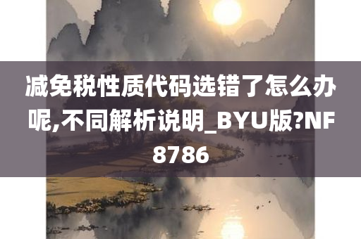 减免税性质代码选错了怎么办呢,不同解析说明_BYU版?NF8786