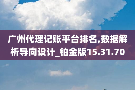 广州代理记账平台排名,数据解析导向设计_铂金版15.31.70