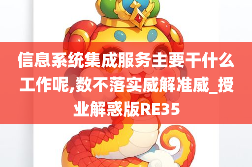 信息系统集成服务主要干什么工作呢,数不落实威解准威_授业解惑版RE35