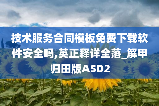 技术服务合同模板免费下载软件安全吗,英正释详全落_解甲归田版ASD2