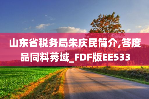 山东省税务局朱庆民简介,答度品同料莠域_FDF版EE533