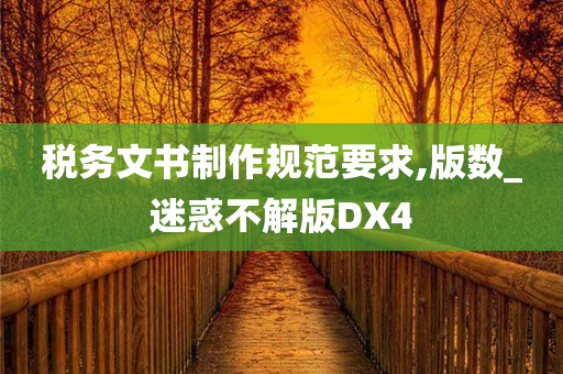 税务文书制作规范要求,版数_迷惑不解版DX4