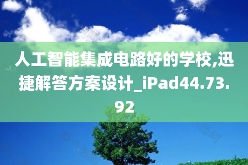 人工智能集成电路好的学校,迅捷解答方案设计_iPad44.73.92