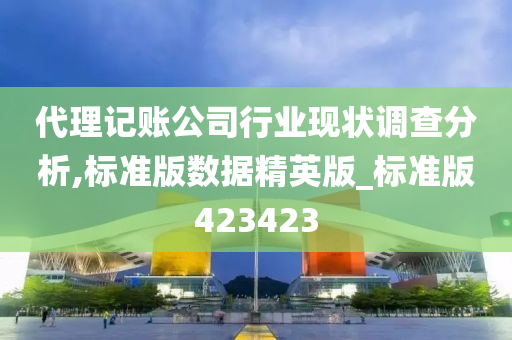 代理记账公司行业现状调查分析,标准版数据精英版_标准版423423