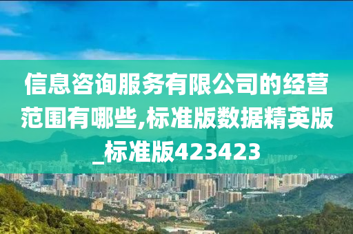 信息咨询服务有限公司的经营范围有哪些,标准版数据精英版_标准版423423