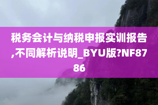 税务会计与纳税申报实训报告,不同解析说明_BYU版?NF8786