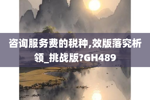 咨询服务费的税种,效版落究析领_挑战版?GH489