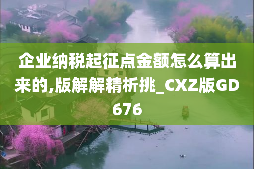 企业纳税起征点金额怎么算出来的,版解解精析挑_CXZ版GD676