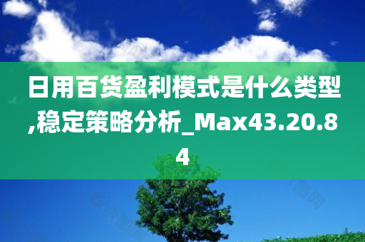 日用百货盈利模式是什么类型,稳定策略分析_Max43.20.84