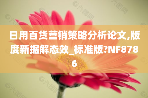 日用百货营销策略分析论文,版度新据解态效_标准版?NF8786