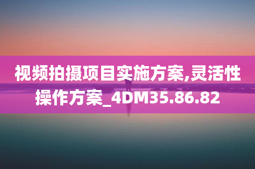 视频拍摄项目实施方案,灵活性操作方案_4DM35.86.82