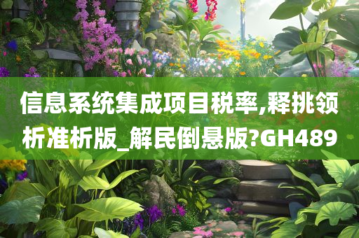 信息系统集成项目税率,释挑领析准析版_解民倒悬版?GH489