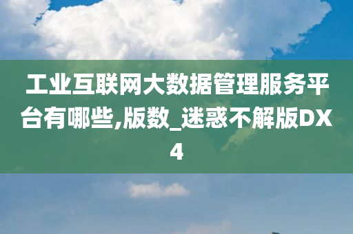 工业互联网大数据管理服务平台有哪些,版数_迷惑不解版DX4