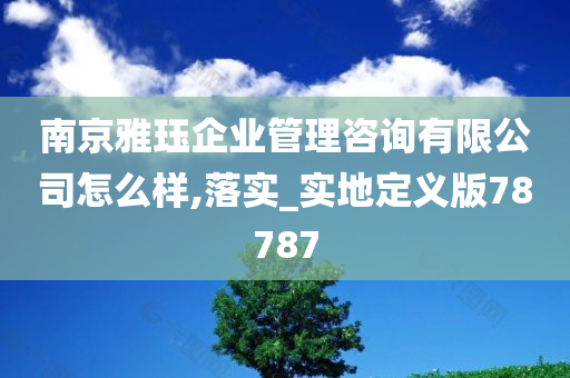 南京雅珏企业管理咨询有限公司怎么样,落实_实地定义版78787