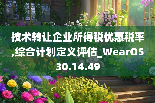 技术转让企业所得税优惠税率,综合计划定义评估_WearOS30.14.49