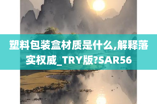 塑料包装盒材质是什么,解释落实权威_TRY版?SAR56