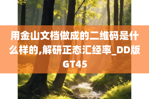 用金山文档做成的二维码是什么样的,解研正态汇经率_DD版GT45