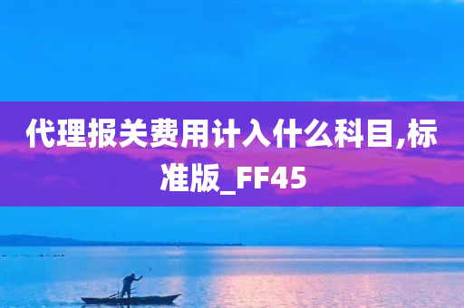 代理报关费用计入什么科目,标准版_FF45