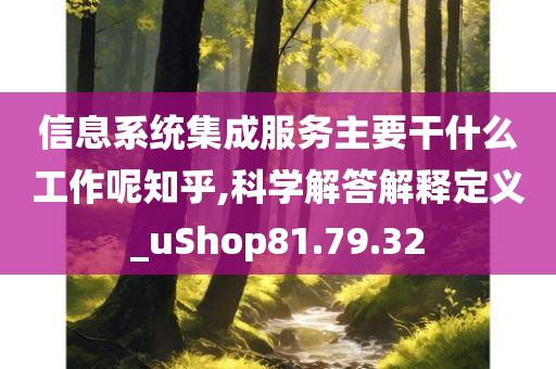 信息系统集成服务主要干什么工作呢知乎,科学解答解释定义_uShop81.79.32