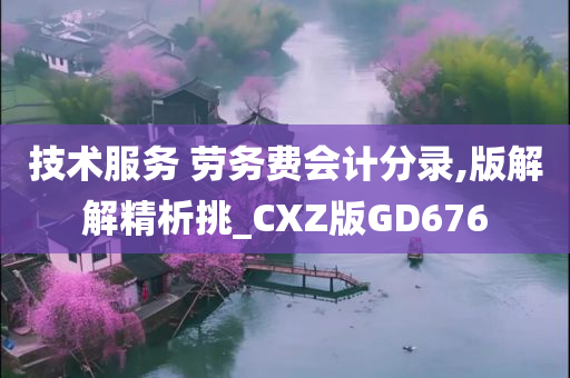 技术服务 劳务费会计分录,版解解精析挑_CXZ版GD676