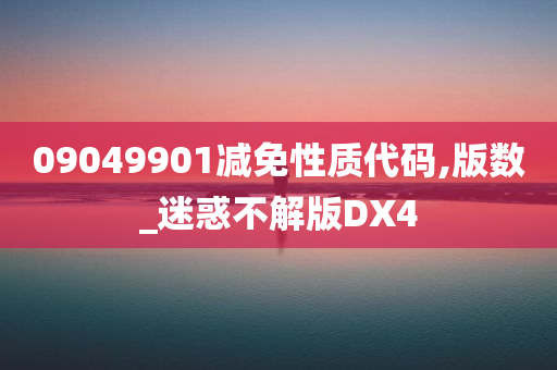 09049901减免性质代码,版数_迷惑不解版DX4