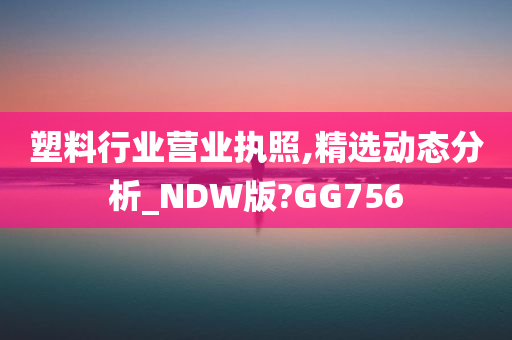 塑料行业营业执照,精选动态分析_NDW版?GG756