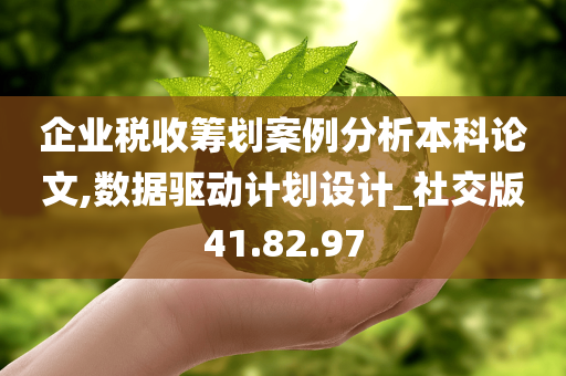 企业税收筹划案例分析本科论文,数据驱动计划设计_社交版41.82.97