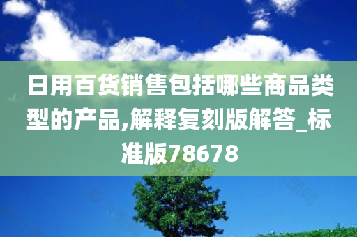 日用百货销售包括哪些商品类型的产品,解释复刻版解答_标准版78678