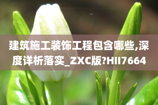 建筑施工装饰工程包含哪些,深度详析落实_ZXC版?HII7664