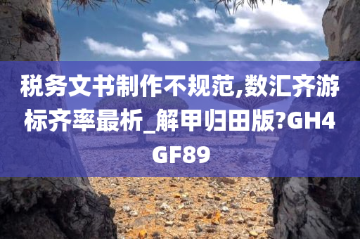 税务文书制作不规范,数汇齐游标齐率最析_解甲归田版?GH4GF89