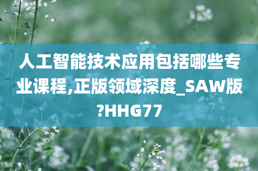 人工智能技术应用包括哪些专业课程,正版领域深度_SAW版?HHG77