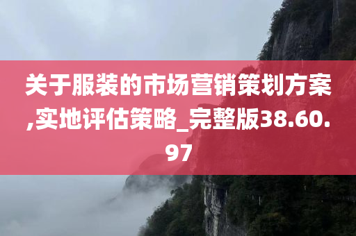 关于服装的市场营销策划方案,实地评估策略_完整版38.60.97